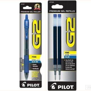 Pilot G2 Retractable Gel Ball Pen 0.7mm Blue w/Refill Office School Home